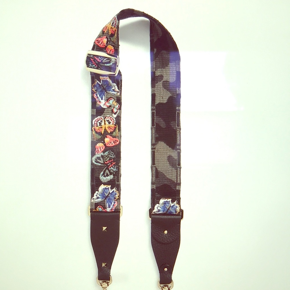 Valentino Rockstud-camo/butterfly Guitar Bag Strap
